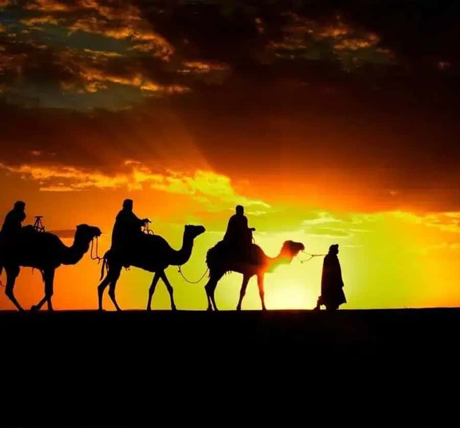 Marrakech: Sunrise Desert Tour with Camel Ride and Breakfast - Dressing in blue before the camel ride