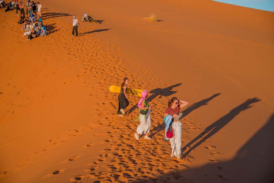 Marrakech to Fes: 3-Day Merzouga Desert Camel & Sandboarding - Guides, vehicles, and group rhythm