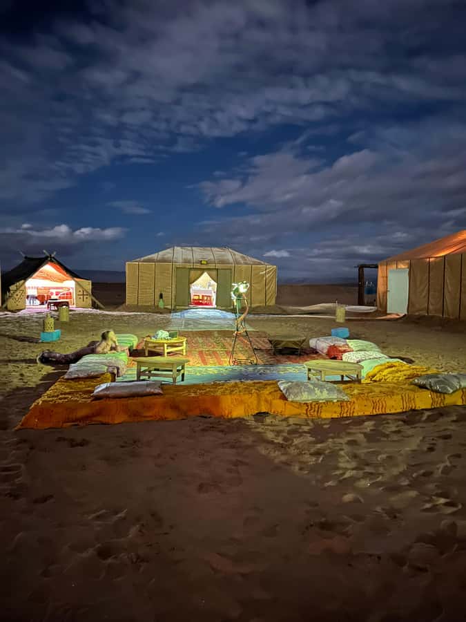 Marrakech to Zagora Desert: 2-Day trip via Ait Benhadou - The Berber camp after dark