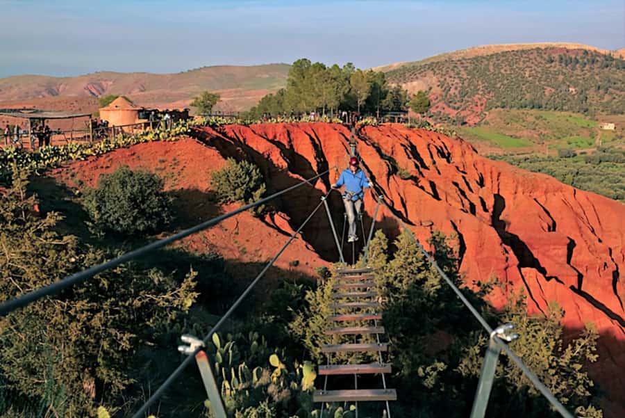 Marrakech: Zip Line in Atlas Mountains & Berber Villages - The Monkey’s Bridge gets the nerves going