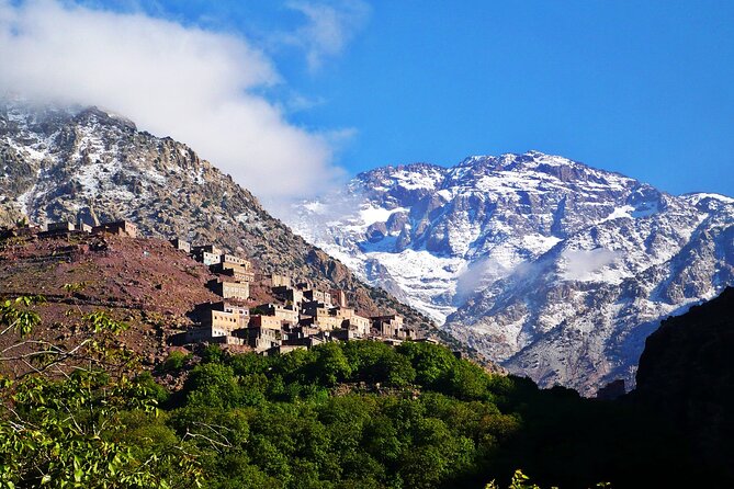 Marrakesh: Atlas Mountains, Imlil Valley & Waterfalls Tour - Lunch with a view of Mount Toubkal