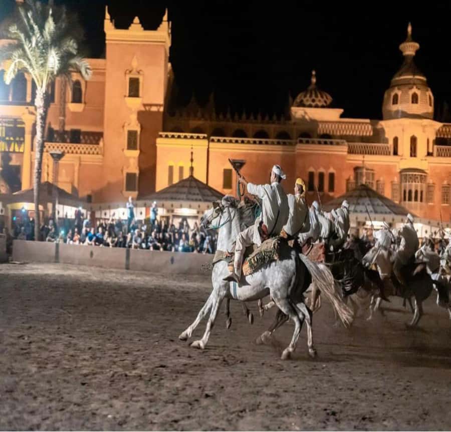 Marrakesh: Fantasia Show & Moroccan Dinner - The Fantasia arena and its rifle salute