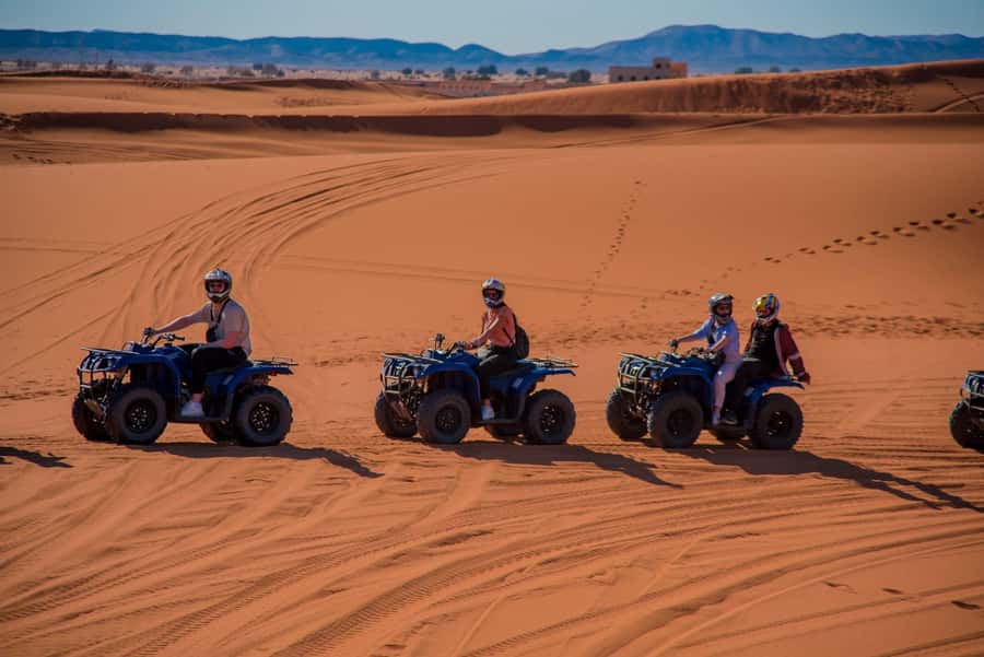 Merzouga : Adventure Quad Bike Safari, & Sandboarding - Safety briefing, helmet, and getting comfortable on the quad