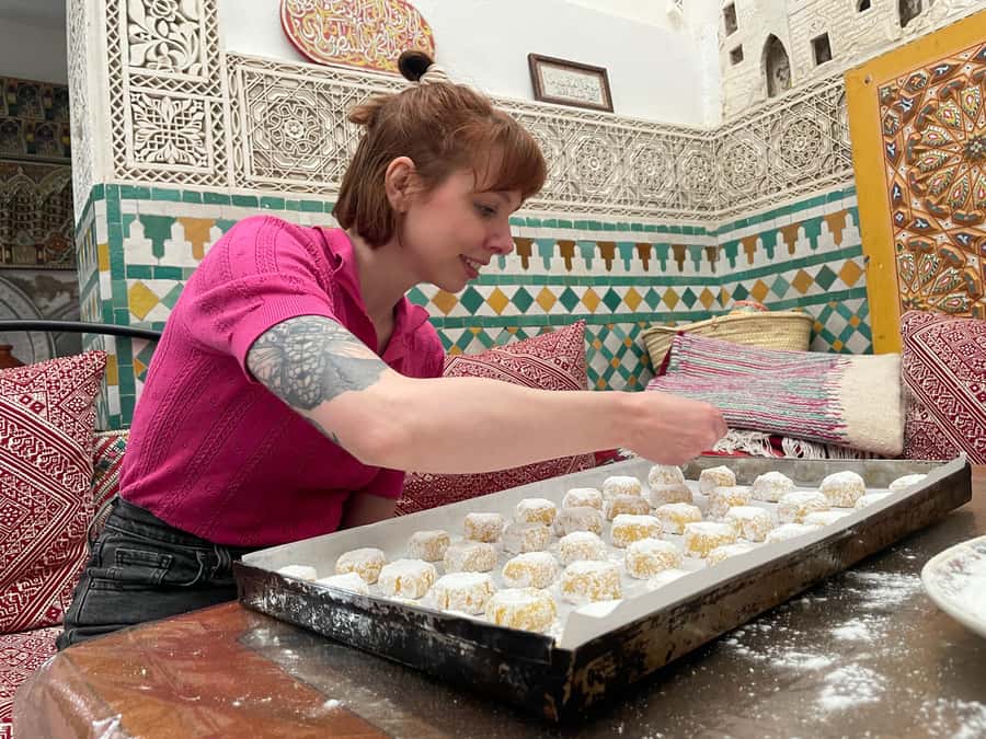 Moroccan Crepes & Pastries Kitchen - Getting to Dar Sunrise Fes in the medina
