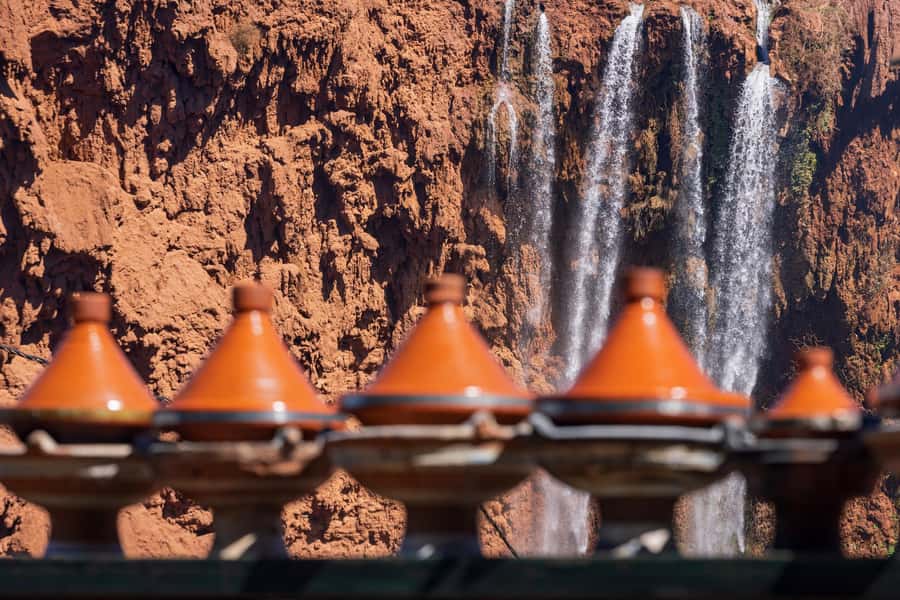 Ouzoud Waterfalls: Day Trip from Marrakech - First views of the red cliffs and olive trees