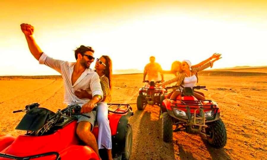 Quad bike and Lunch & Pool in Desert Marrakech Agafay - Getting set up at the nomad camp