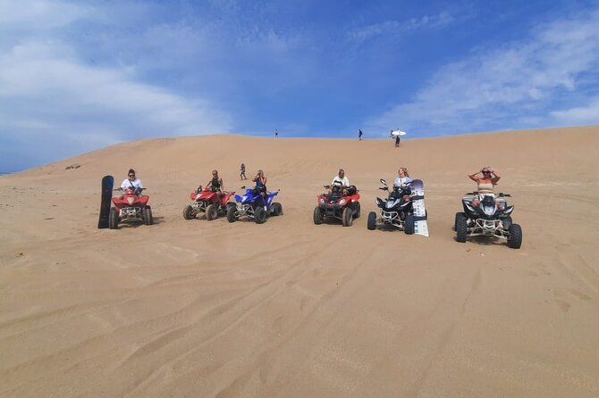 Quad Bike and Sandboarding on Sand Dunes Wild Beach - Moroccan tea, photos, and a useful pause