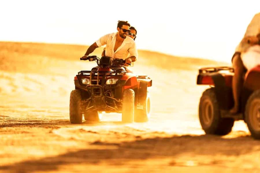 Quad biking in Agafay Desert with lunch & Camel Ride & pool - Getting ready for the quad ride