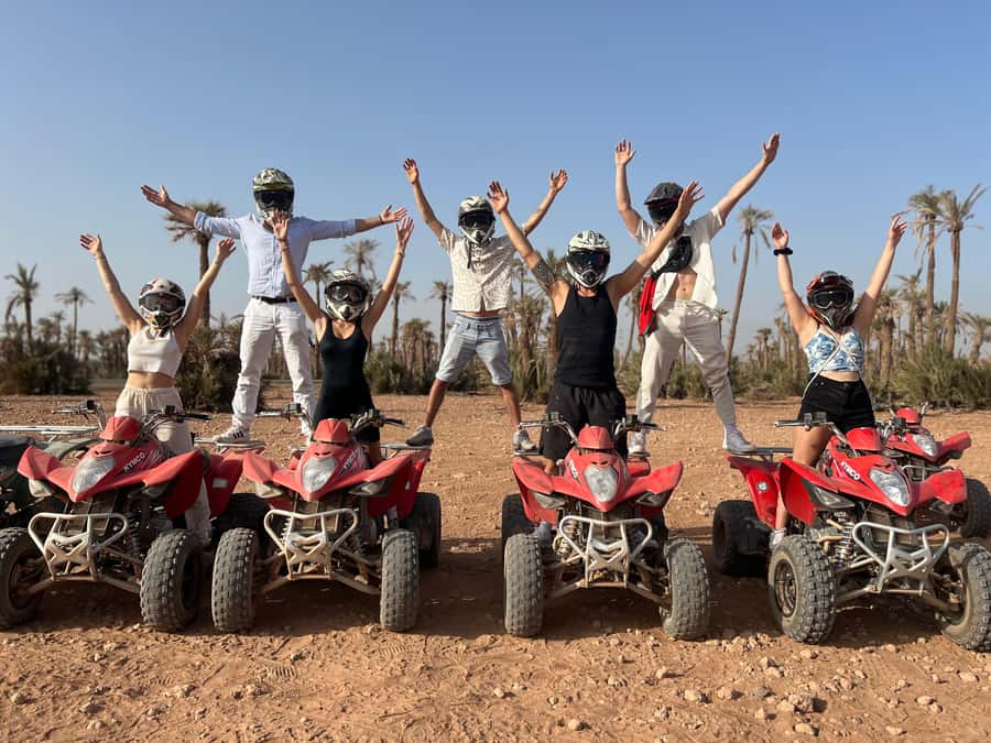 Quad biking in Marrakech's desert palm grove - Riding through palms, dust, and open ground