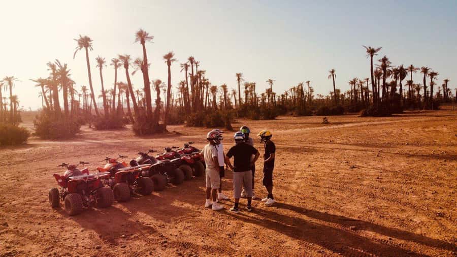 Quad biking in Marrakech's desert palm grove - Getting comfortable on the ATV