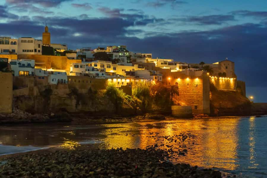 Rabat: Night Tour with traditional Moroccan Dinner - The Kasbah of the Udayas at sunset