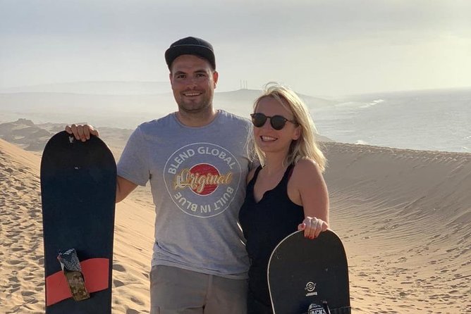 Sandboarding guided experience from Agadir - Tamri and the view worth stopping for